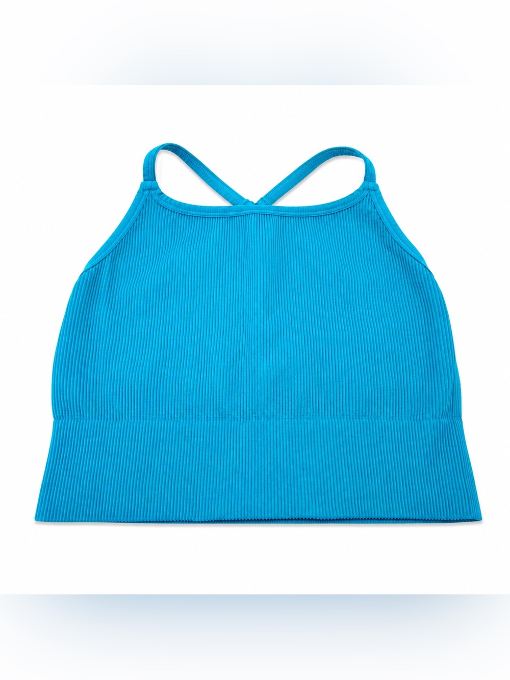 Free People Movement Ribbed Longline Sports Bra Blue Women size S Small